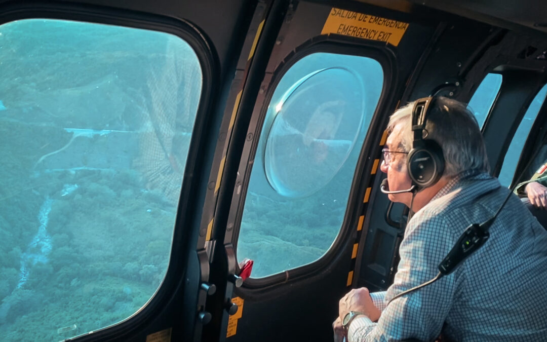 El presidente Andrés Manuel López Obrador supervisa avances del corredor interoceánico del Istmo.