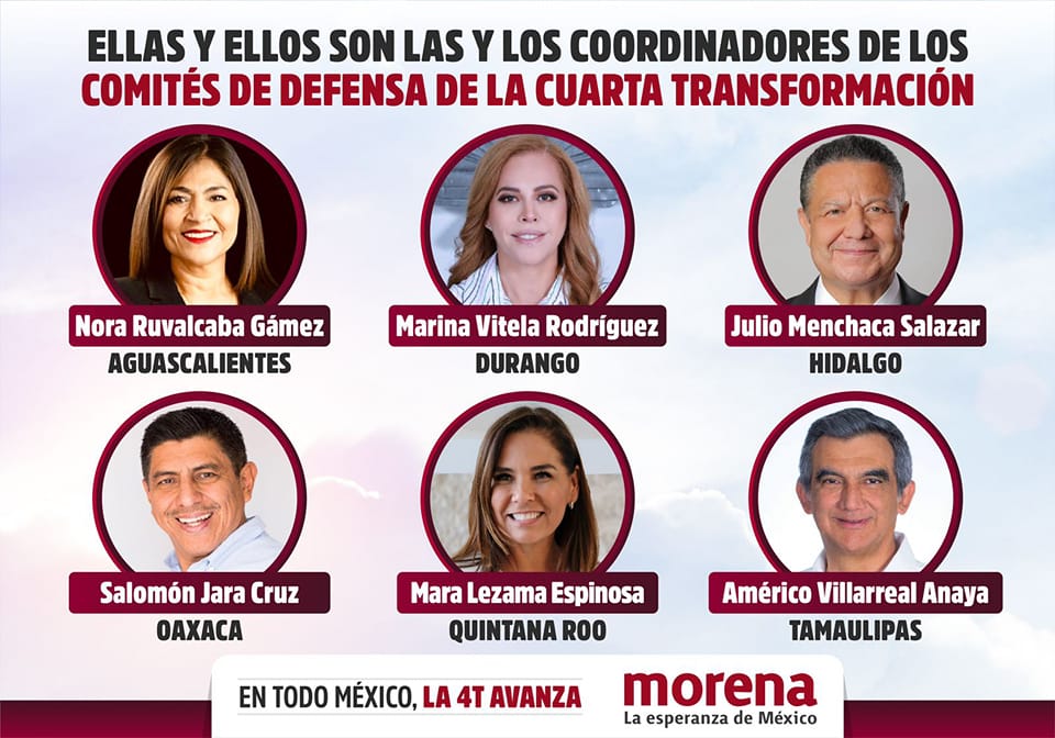 Define Morena a sus candidatos para gobernadores en 2022.