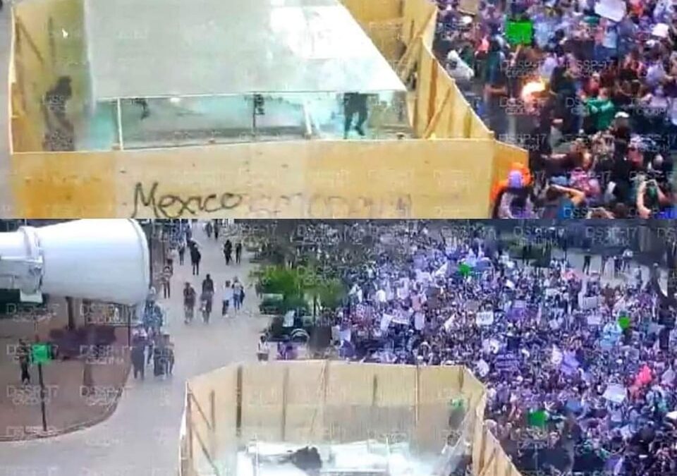 Durante la marcha del 8M en la CDMX fueron asegurados martillos, marros y aerosoles.